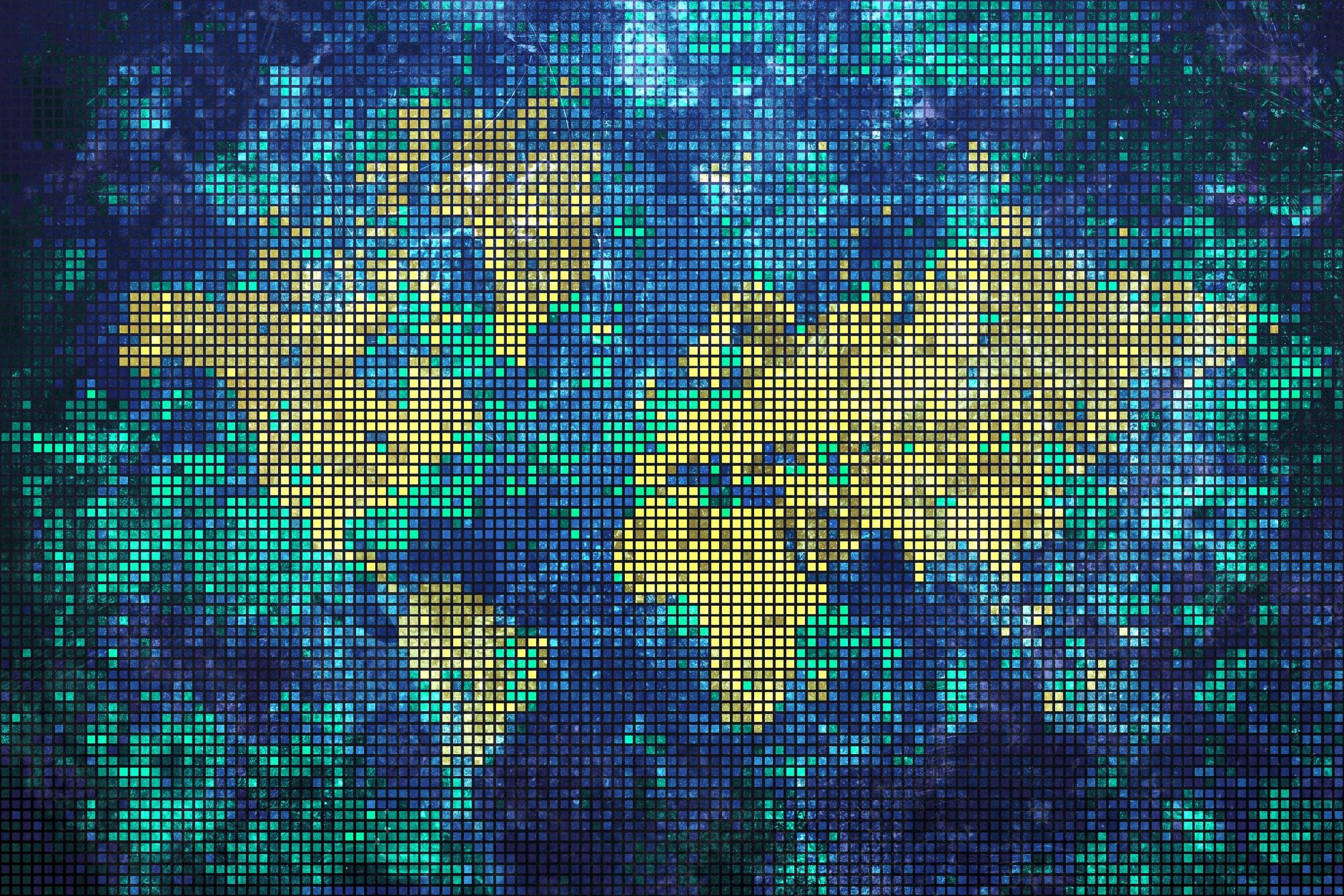 Abstract world map showing global connectivity and data networks